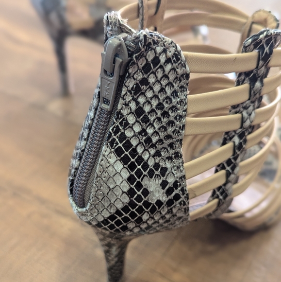 Snake Print Heeled Sandals by Report - Picture 5 of 9